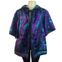 Reversible Hooded Jacket In Purple & Teal Pattern