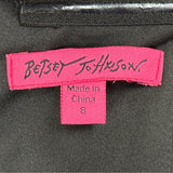 Betsey Johnson Strapless Floral Striped Midi Dress With Back Zipper Closure Sz 8