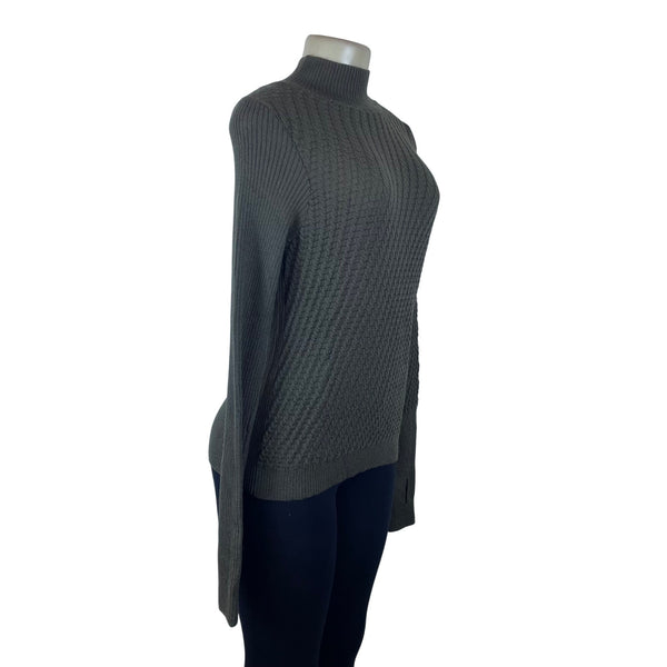 The Knotty Ones Women’s Green Textured Knit Turtleneck Sweater Size S