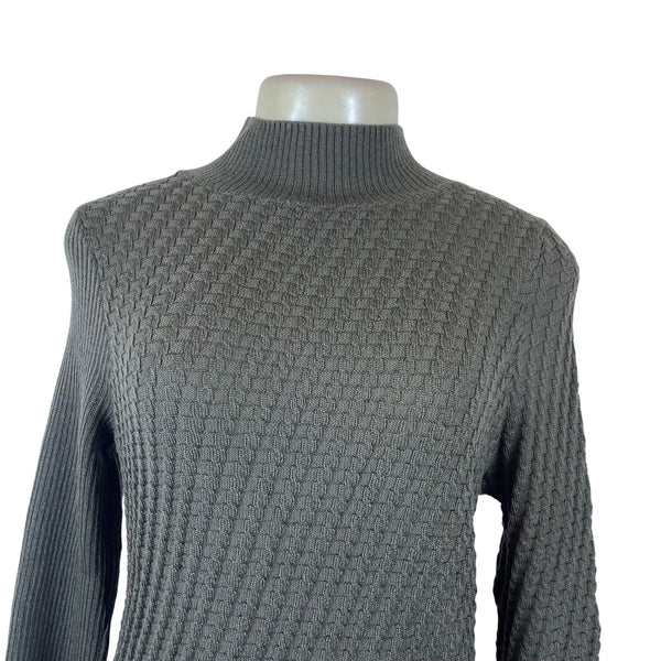 The Knotty Ones Women’s Green Textured Knit Turtleneck Sweater Size S