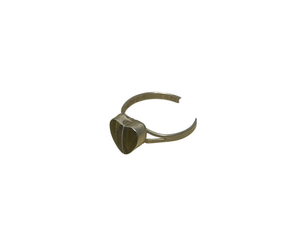 Adjustable Antique Gold Heart Shaped Open Band Ring Retro Romantic Jewelry Piece