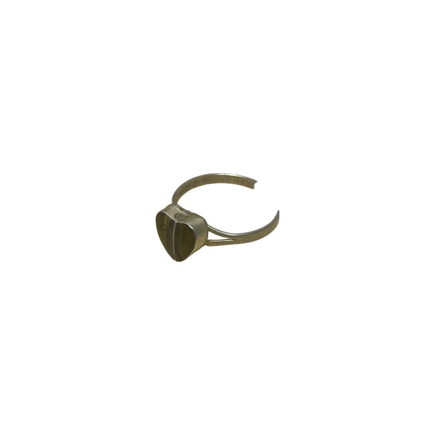 Adjustable Antique Gold Heart Shaped Open Band Ring Retro Romantic Jewelry Piece