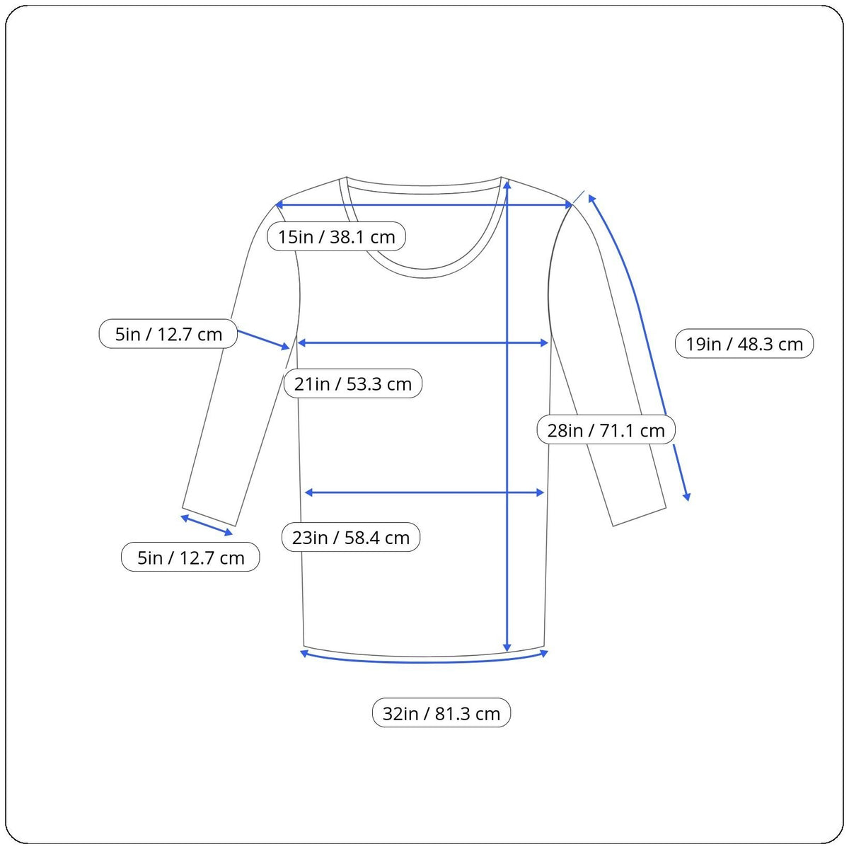 Chalet et ćeci Women's White/Black Abstract Tunic Top 3/4 Sleeves Sz M - New