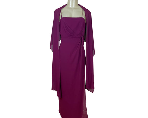 Jordan Magenta Sleeveless Women Formal Evening Gown W/ Spaghetti Straps Sz 11/12