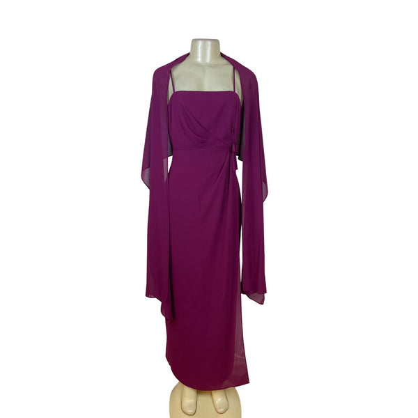 Jordan Magenta Sleeveless Women Formal Evening Gown W/ Spaghetti Straps Sz 11/12