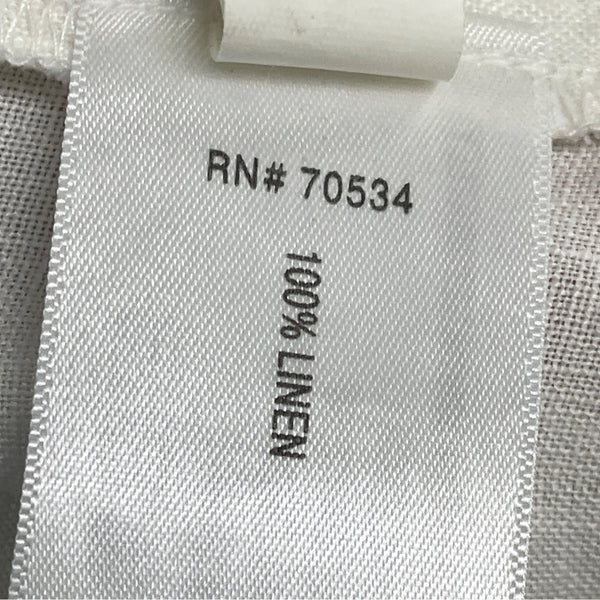 Orvis Women's White Linen Button Up Short Sleeve Blouse Size M