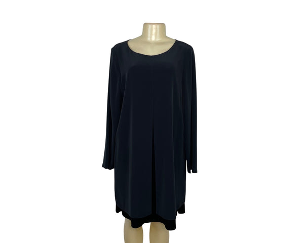 Jones New York Black Long Sleeve Knee Length Dress Size 14 Womens Elegant Style