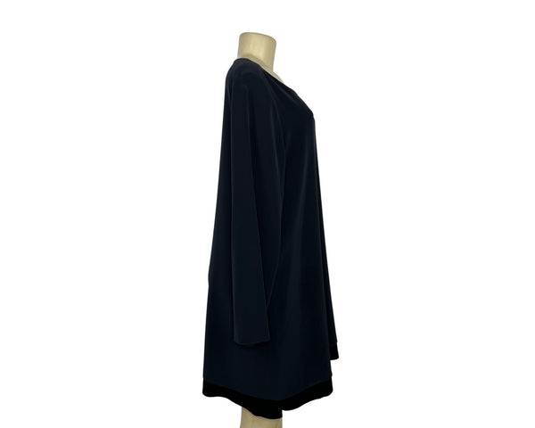 Jones New York Black Long Sleeve Knee Length Dress Size 14 Womens Elegant Style