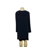 Jones New York Black Long Sleeve Knee Length Dress Size 14 Womens Elegant Style
