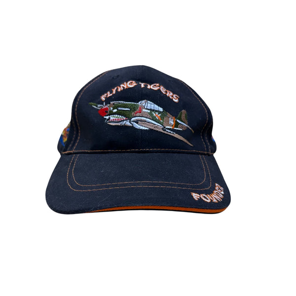 Flying Tigers F.T.H.O. Navy Blue Cotton Embroidered Baseball Cap Adjustable Strap Hat