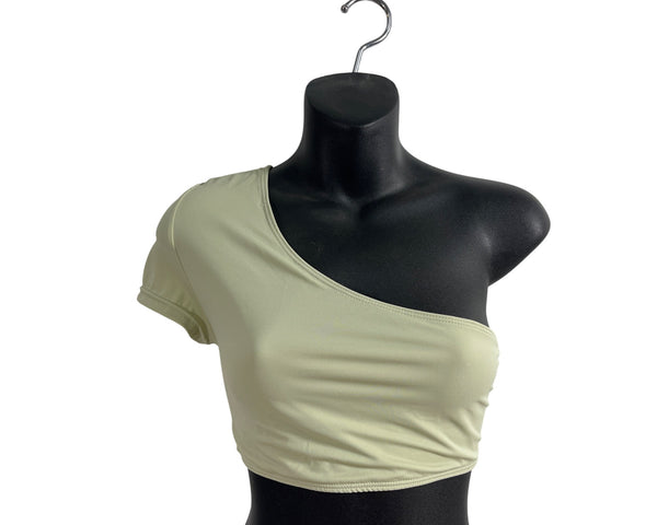 Pretty Little Things One Shoulder Light Green Bikini Set Sz 8 -NWT