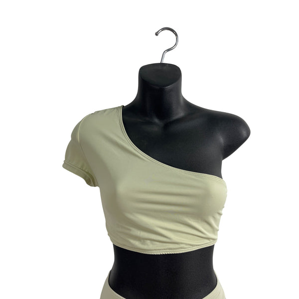 Pretty Little Things One Shoulder Light Green Bikini Set Sz 8 -NWT