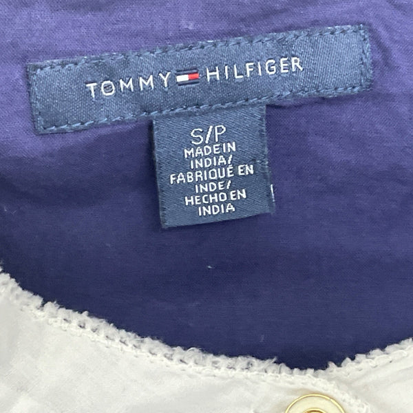 Tommy Hilfiger Womens Sleeveless Navy Blue & White Dress Button-Front Sz - New