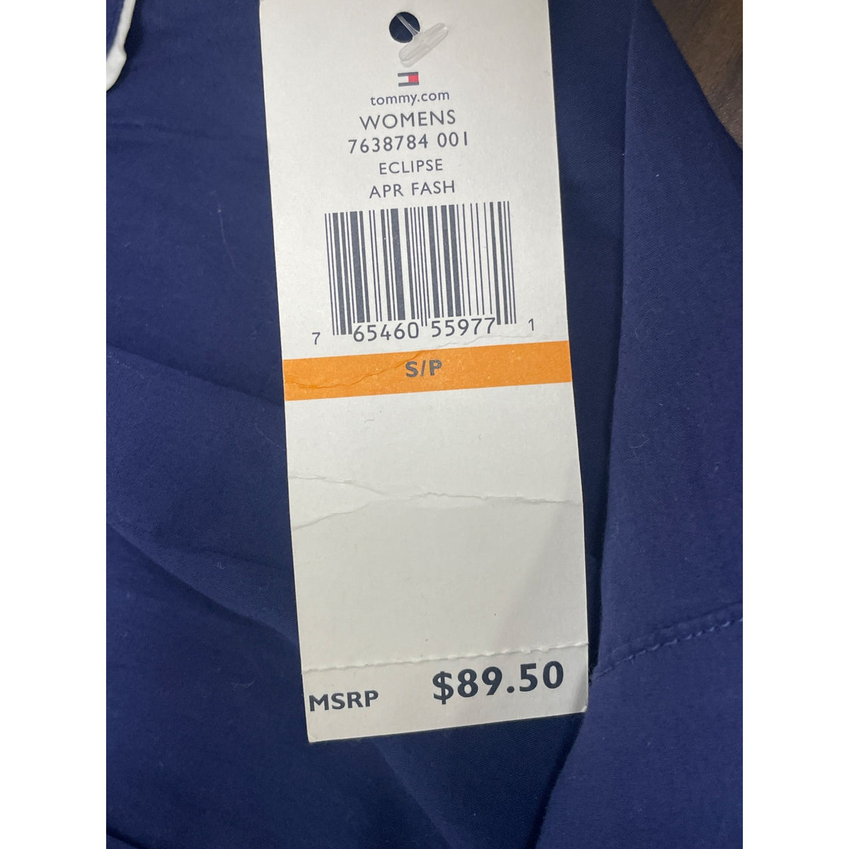 Tommy Hilfiger Womens Sleeveless Navy Blue & White Dress Button-Front Sz - New