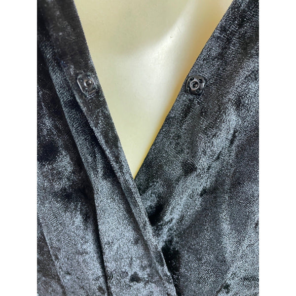 BCBGeneration Black Velvet Halter Midi Dress With Draped Pockets Size S - New