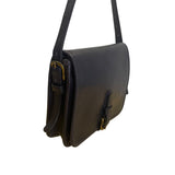 Vintage Coach Navy Blue Leather Brass Buckle Closure Crossbody Bag Size S