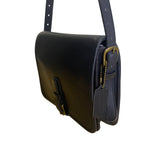 Vintage Coach Navy Blue Leather Brass Buckle Closure Crossbody Bag Size S