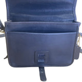 Vintage Coach Navy Blue Leather Brass Buckle Closure Crossbody Bag Size S