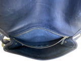 Vintage Coach Navy Blue Leather Brass Buckle Closure Crossbody Bag Size S