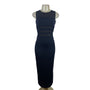 Roberta Womens Black Sheer Panel Bodycon Midi Dress Stretchy Sz M - New