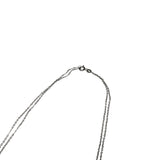 Double Strand Silver Necklace With Pave Bead Accents & Lobster Clasp Thin Elegant Minimalist Design