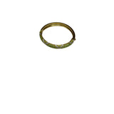 Gold Women’s Green/White Patterned Hinged Bangle Bracelet Jewelry Elegant Design