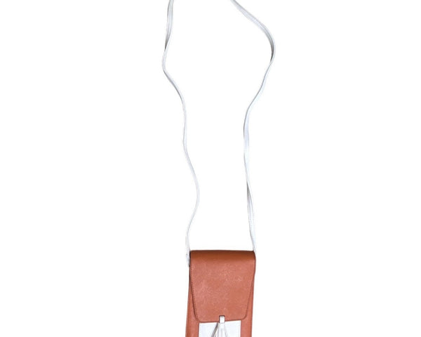 K Carrol Women's Burnt Orange and White Fashionable Crossbody Belt/Bag Sz S