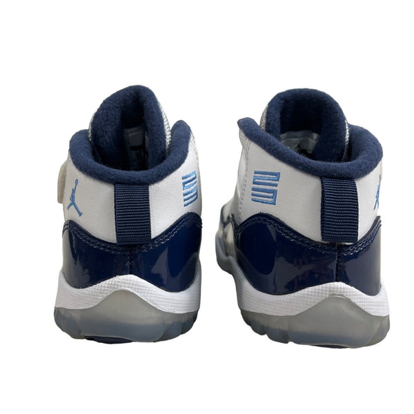 Nike Air Jordan Kids Jumpman Retro 11 Mid Top White Blue Sneakers Sz 8C