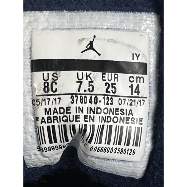 Nike Air Jordan Kids Jumpman Retro 11 Mid Top White Blue Sneakers Sz 8C