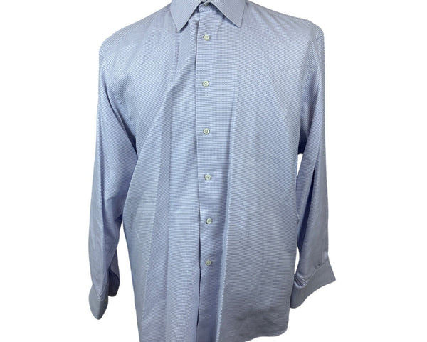 Ike Behar Men's Blue Button Up Shirt Size 17/35