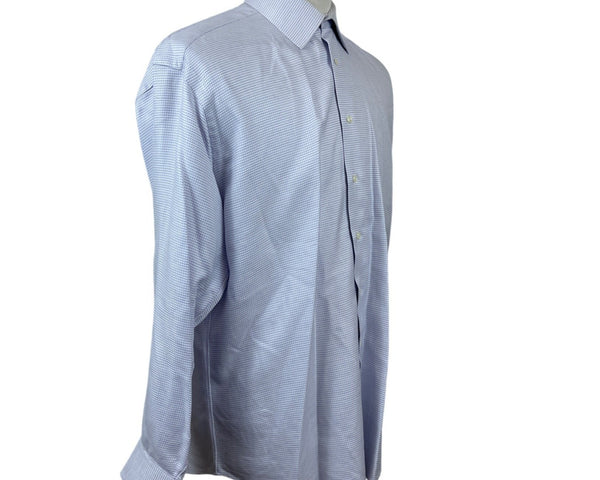 Ike Behar Men's Blue Button Up Shirt Size 17/35