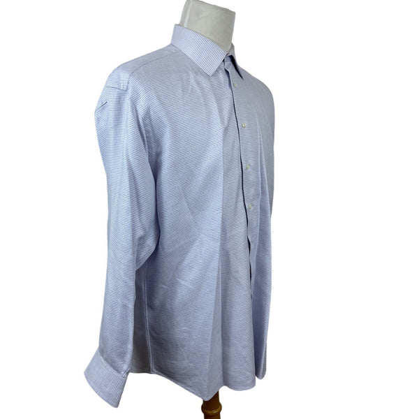 Ike Behar Men's Blue Button Up Shirt Size 17/35