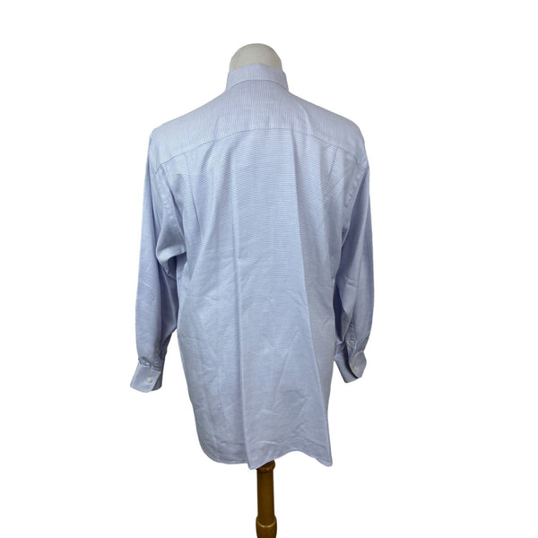 Ike Behar Men's Blue Button Up Shirt Size 17/35