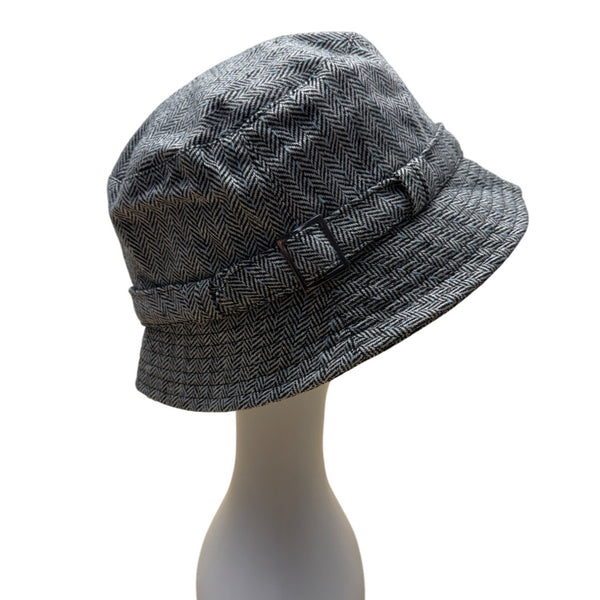Womens Herringbone Bucket Hat With UPF 50+ Sun Protection