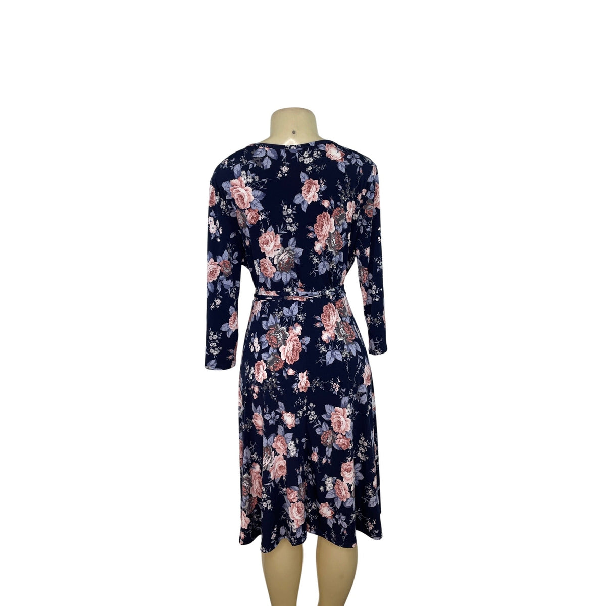 Pinkblush Floral Maternity Wrap Dress 2XL Navy Blue With Pink White Flowers New
