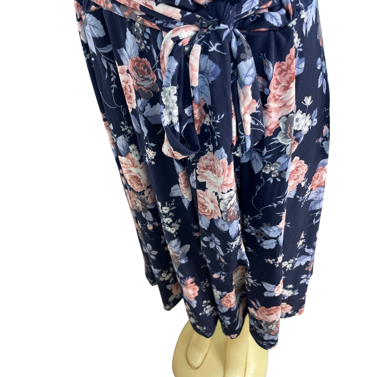 Pinkblush Floral Maternity Wrap Dress 2XL Navy Blue With Pink White Flowers New