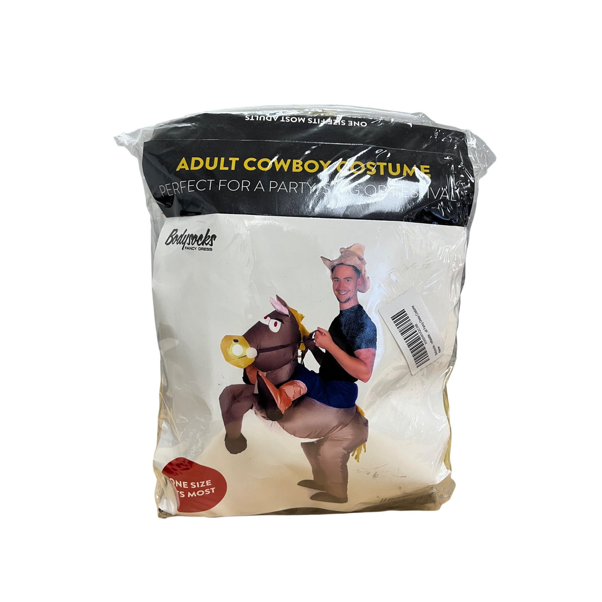 Adult Cowboy Inflatable Costume One Size Fits Most Brown & Tan Lightweight Fun Design