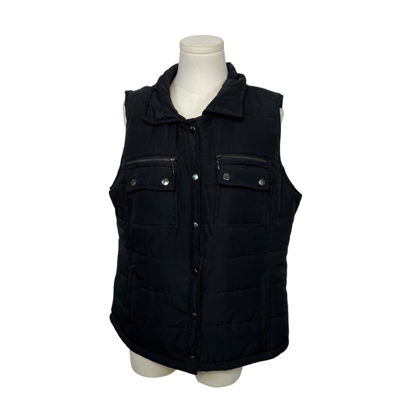 Roz & Ali Black Puffer Vest Womens Size L