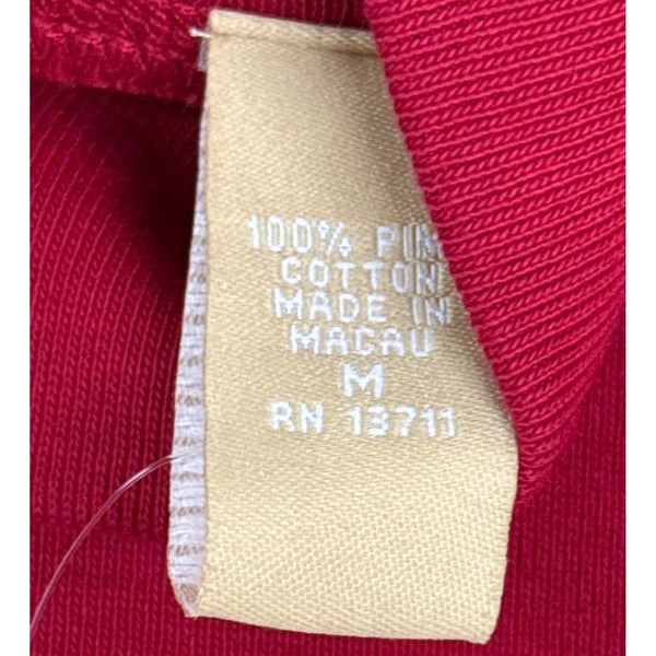 Kate Hill Casual Red Mock Neck Long Sleeve Top Pima Cotton Womens M - New