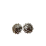 Vintage Silver-Tone Clip-On Floral Earrings
