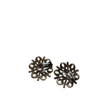 Vintage Silver-Tone Clip-On Floral Earrings