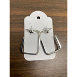Silver Geometric Square Hoop Earrings