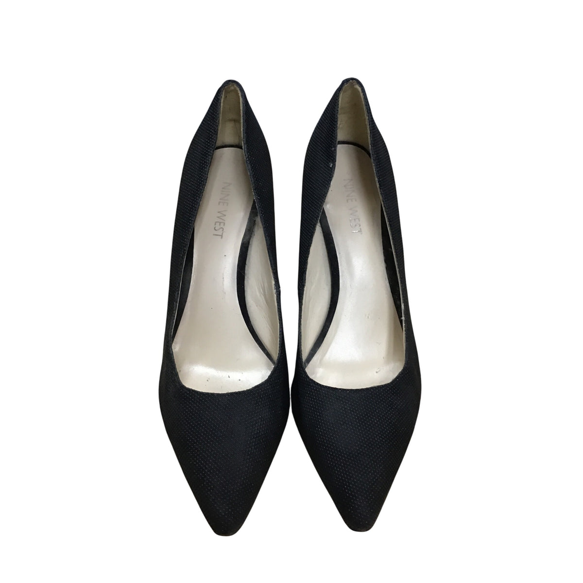 Nine West Womens Black Synthetic High Heel Classic Pumps Size 8 Elegant Textured