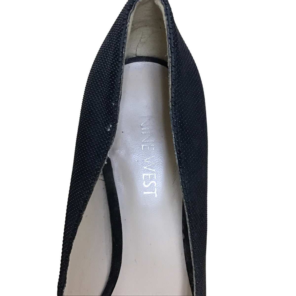 Nine West Womens Black Synthetic High Heel Classic Pumps Size 8 Elegant Textured