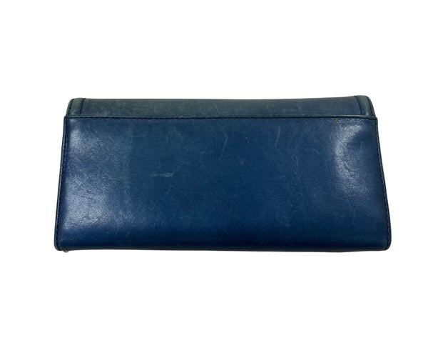 Coach Womens Navy Leather Wallet Horse & Carriage Logo Classic Design Functional Style