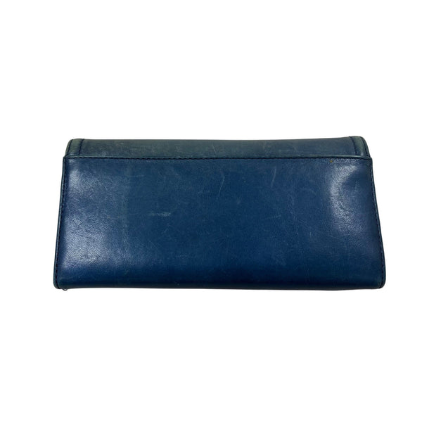 Coach Womens Navy Leather Wallet Horse & Carriage Logo Classic Design Functional Style