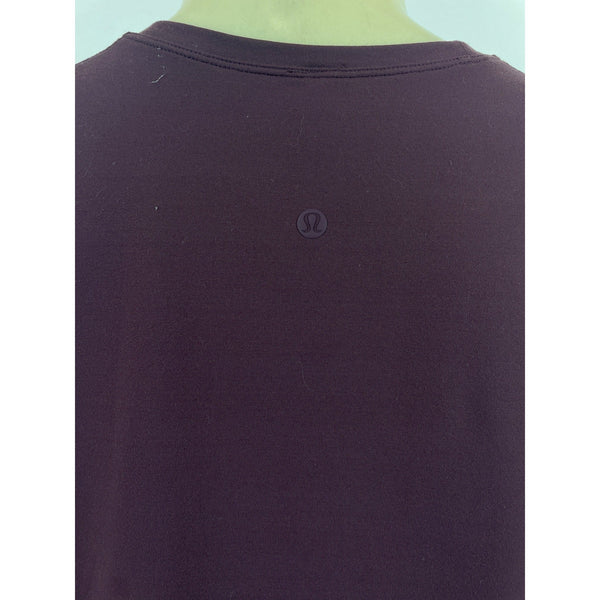 Lululemon Womens Long Sleeve Burgundy Top With Sheer Band Detail Size 6