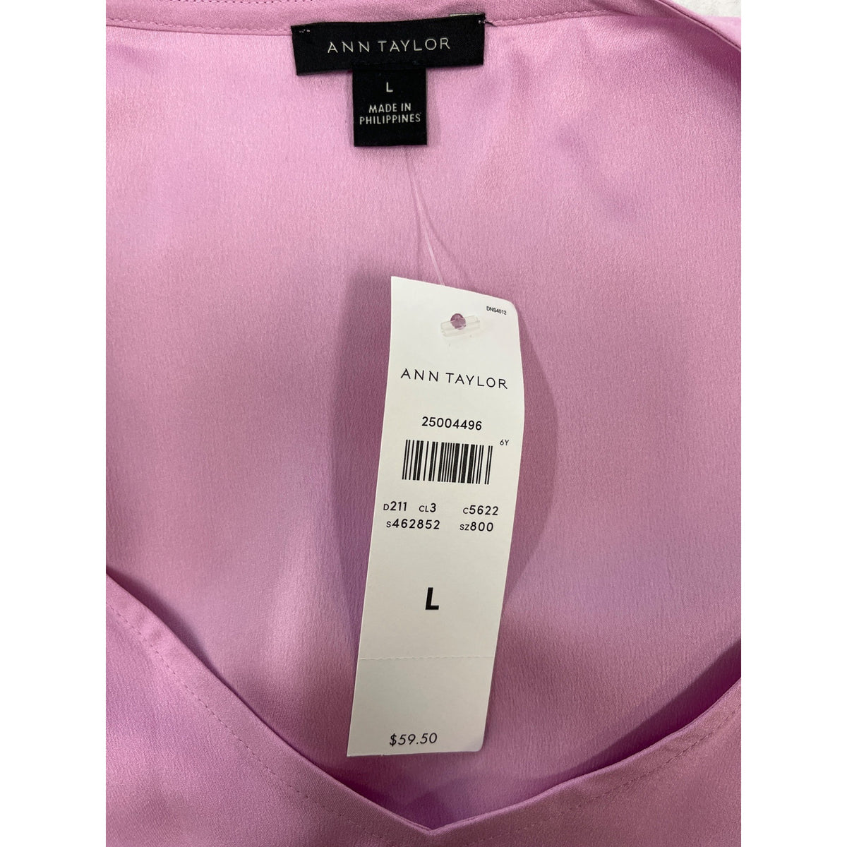 Ann Taylor Women's Pink short sleeve V-neck Blouse Sz L - NWT