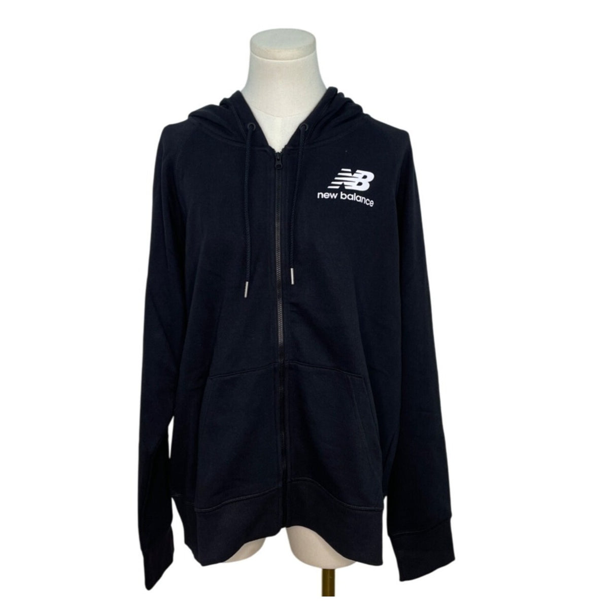 New Balance Women's Black Full-Zip Hoodie With Front Pockets Sz L - New