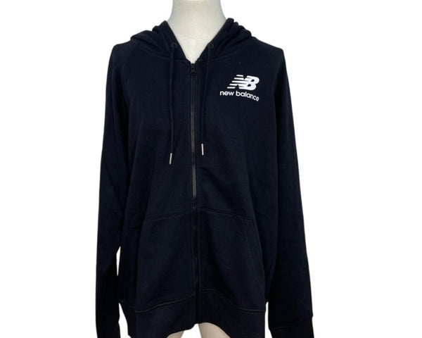 New Balance Women's Black Full-Zip Hoodie With Front Pockets Sz L - New
